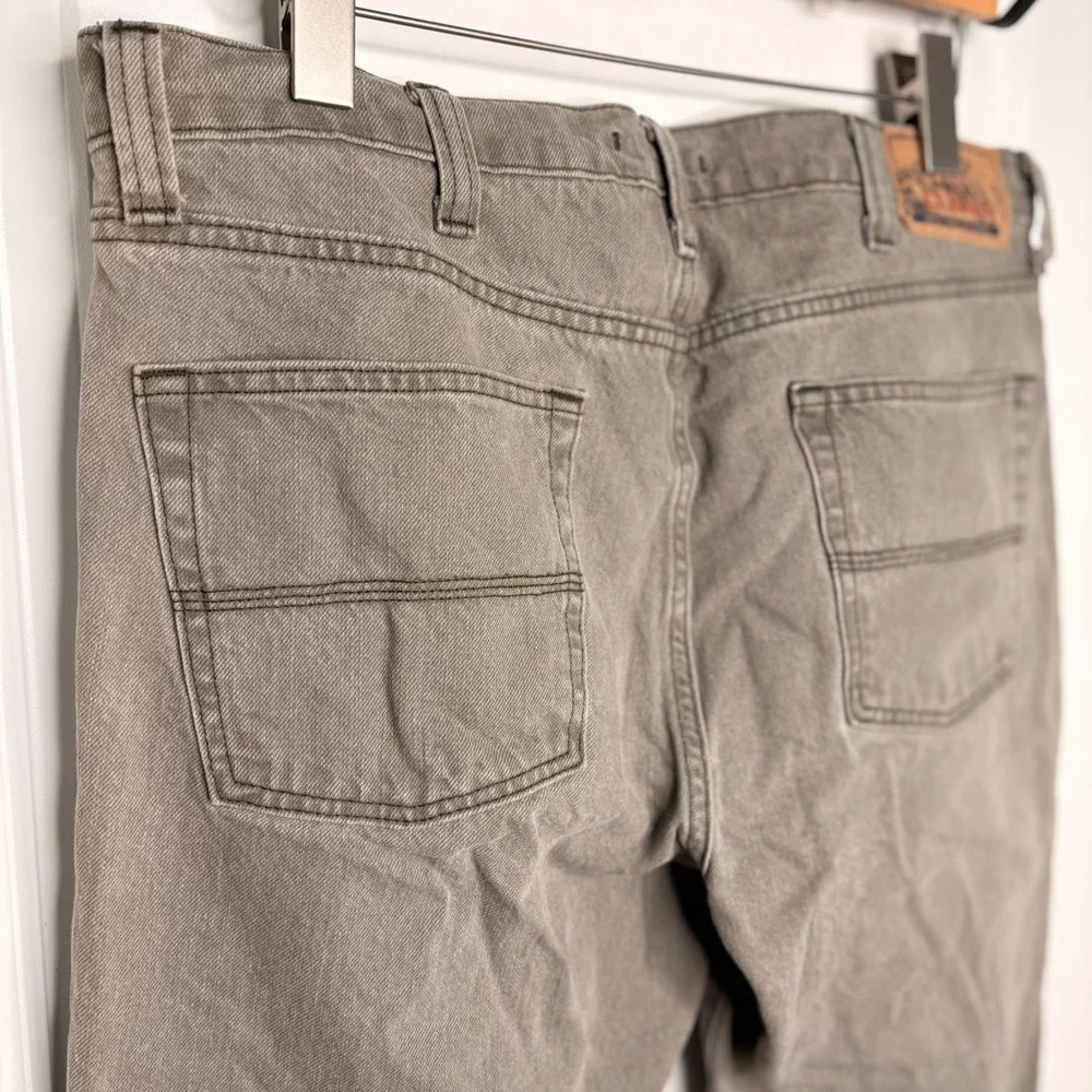 LL Bean Jeans Standard Fit Mens 34x34 Taupe Gray Cotton Casual Work Pants EUC